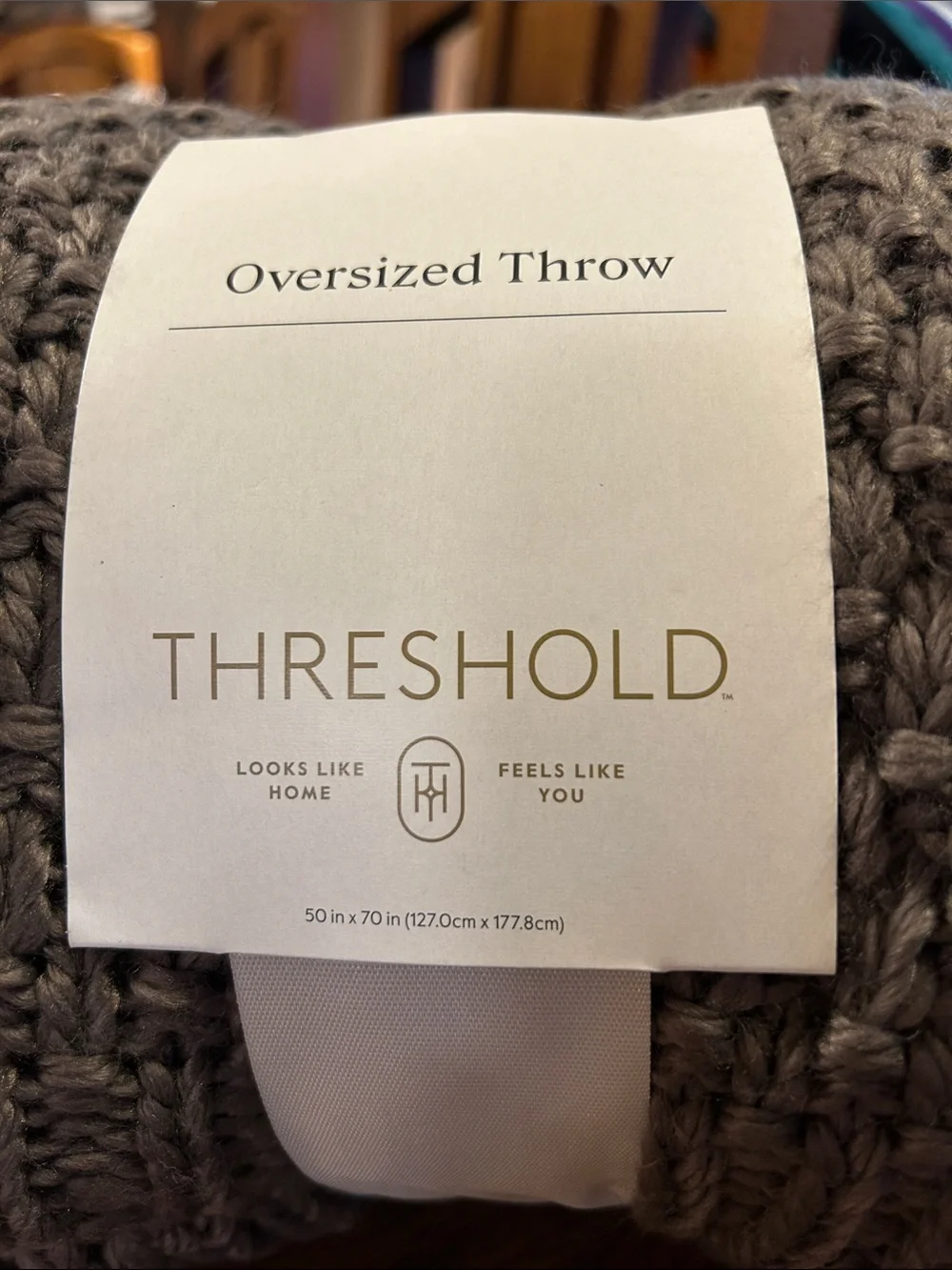 Threshold Oversized Chunky Knit Throw - Gray